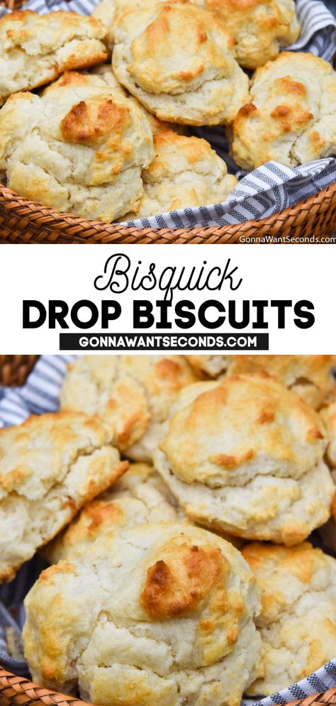 Bisquick Drop Biscuits in a bread basket Bisquick Drop Biscuits, Homemade Drop Biscuits, Bisquick Biscuits, Easy Drop Biscuits, Best Biscuit Recipe, Drop Biscuits Recipe, Homemade Biscuits Recipe, Easy Biscuit Recipe, Bisquick Recipes