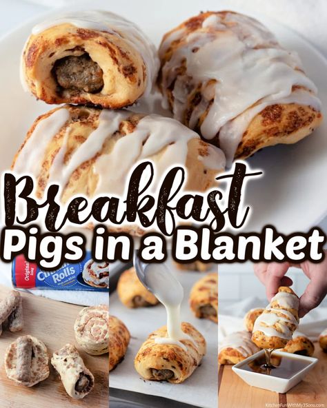 Easy Sausage Link Recipes, Sausage In A Blanket Breakfast, Breakfast Sausage Pigs In A Blanket, Breakfast Pig In A Blanket, Pigs In A Blanket Recipe Breakfast, Tailgate Food Breakfast, Christmas Morning Breakfast Ideas Kid, Breakfast Pigs In A Blanket Recipe, Sausage In A Blanket