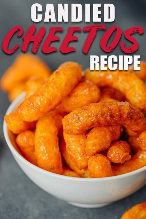 These candied caramel Cheetos are the ultimate sweet and salty snacks! Cheese puffs, brown sugar and a little bit of love make these irresistible! #snackattack #snackgoals #cheetos #caramel #snack #recipe #recipeideas #recpieoftheday Caramel Cheetos, Cheetos Cheese Puffs, Cheetos Recipe, Sweet And Salty Snacks, Cheese Puffs Recipe, Salty Treats, Puff Recipe, Cheese Puffs, Snack Mix Recipes