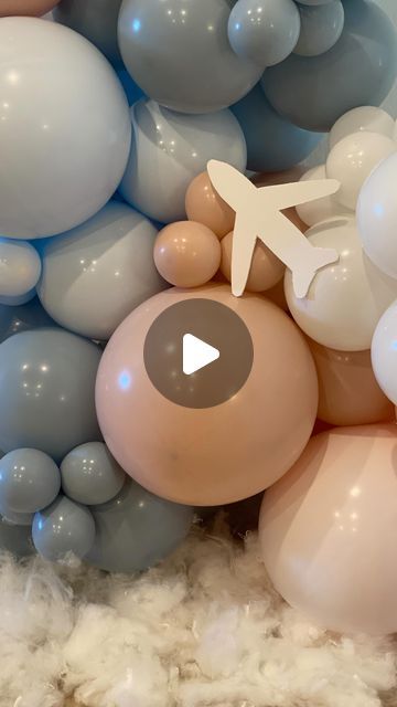 Ellie Mae Makes on Instagram: "Another color combo for you, with a couple of custom colors. This baby shower/birthday combination was perfect! I can definitely see this for a gender reveal too. 
What do you think of this combo? 

#elliemaemakes #balloons #balloonarch #airplanetheme #clouds #genderreveal #babyshower #partydecor #pastelcolors @sempertexus_betallic @tuftexballoons" Umbrella Gender Reveal, Balloon Color Schemes, Balloon Color Combinations, Balloon Tips, Ellie Mae, Balloon Clouds, Airplane Theme, Gender Reveal Balloons, Balloon Arch