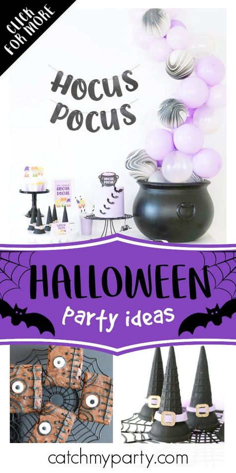 Check out this magical Hocus Pocus Halloween party! The dessert table is so spooky See more party ideas and share yours at CatchMyParty.com   #catchmyparty #partyideas #halloweenparty #hocuspocus #hocuspocusparty #halloween Hocus Pocus Party Favors, Hocus Pocus Halloween Party, Popcorn Party Favors, Halloween Dessert Table, Halloween Bingo Cards, Halloween Tea Party, Hocus Pocus Party, Halloween Countdown Calendar, 8 Birthday