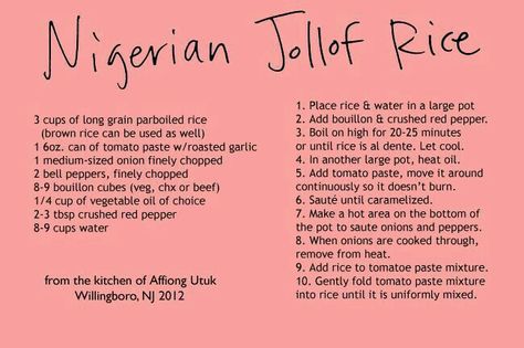 Joloff Rice Recipe Nigerian, Joloff Rice Recipe, Nigerian Meals, Nigerian Foods, African Dishes, West African Food, Nigerian Recipes, African Cooking, Jollof Rice