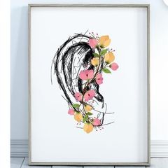 Meri_Im (@promote_etsy_small_shop) • Instagram fotografije i videozapisi Audiologist Office, Art With Flowers, Medical Artwork, Ear Anatomy, Ear Art, Etsy Prints, Rose Wallpaper, Office Art, Anatomy Art