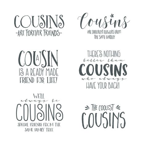 Cousin Word Art Overlays Cute Cousin Quotes, Quotes Cousins, Funny Cousin Quotes, Crazy Cousins, Cousin Quotes, Best Cousin, Cousin Gifts, Scrapbook Titles, Instagram Quotes