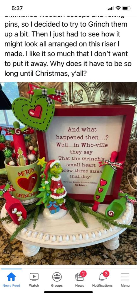 Grinch Tiered Tray Decor, Grinch Tiered Tray Ideas, Grinch Tiered Tray, Tiered Tray Ideas, Tray Ideas, Small Heart, Tiered Tray Decor, Tiered Tray, Tray Decor