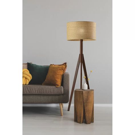 Corrigan Studio® Shurtleff 59" Tripod Floor Lamp & Reviews | Wayfair Tripod Floor Lamp, Natural Paper, Tripod Floor Lamps, Beige Fabric, Portable Light, Tripod Lamp, Woven Paper, Mid Century Modern Style, Floor Lamp Lighting