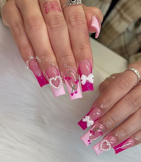 Coquette 🎀 . . INSPO @acrylicsbyyoselin #nails #nailsfeed #209nails #209 #merced #mercednails #pink #pinknails #bownails #coquette… | Instagram Nails Vacay, Nails Sanrio, Nails Duck, Cutest Nails, Vacay Nails, Nails Cartoon, Sanrio Nails, Disneyland Nails, Bow Nail Designs