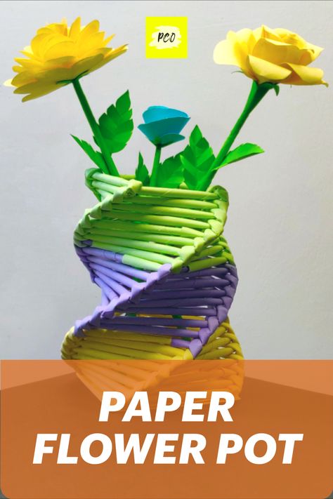 Pen Stand Ideas, Pen Stand Diy, Paper Pen Stand, Paper Pencil Holder, Paper Pen Holder, Diy Craft Paper, Pencil Stand, Craft Flowers, Pen Stand