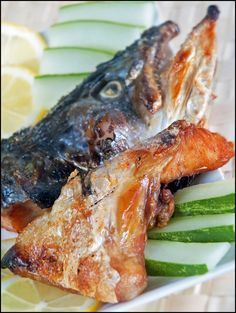 Salt-Grilled Salmon Head | Kitchen Tigress Salmon Head Recipe, Recipes For Salmon, Pork Brisket, Grilled Seafood Recipes, Recipe For 1, Fish Head, Healthy Salmon Recipes, Healthy Salmon, Salmon Fish