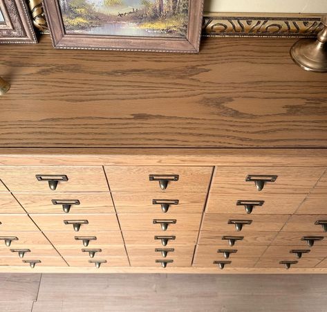 Coming soon… another apothecary inspired sideboard 😍 Throwing it back to one of my favourite projects ever- from the vision to the end product 🤎 Watch this space for another one coming out next week! #apothecary #cardcatalogue Antique Apothecary Cabinet, Card Catalog Cabinet, Attic Studio, Antique Apothecary, Apothecary Style, Apothecary Cabinet, Throwing It Back, Card Catalog, Special Place In My Heart