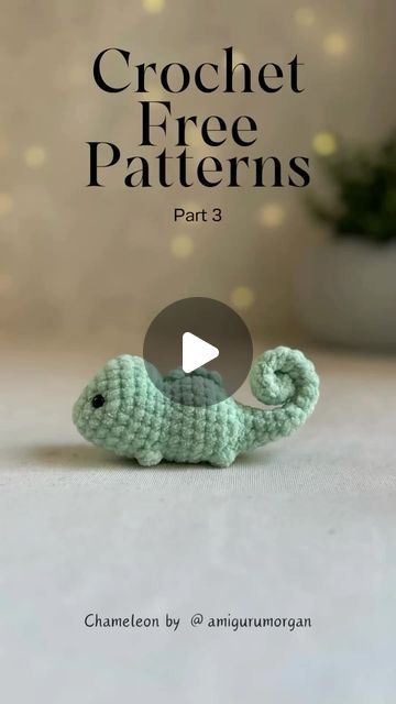 Karthika | Crochet profile on Instagram: "Trying free pattern so you dont have to (Part 3)  Chameleon by @amigurumorgan  This is such a fun and cute pattern.  I love the tail. Adds a bit of personality.   The pattern asks you to sew or glue the tail after rolling it but try this instead.  Add a pipe cleaner into the tail and then sew the tail closed. Then roll the tail. This way you can extend the tail for fun.  This is a no sew pattern 💚" Crochet Tail Pattern, Crochet Chameleon Pattern Free, Crochet Chameleon, Crochet Plushies, Dragon Tail, Crochet Dragon, No Sew, Pipe Cleaner, Crochet Ideas