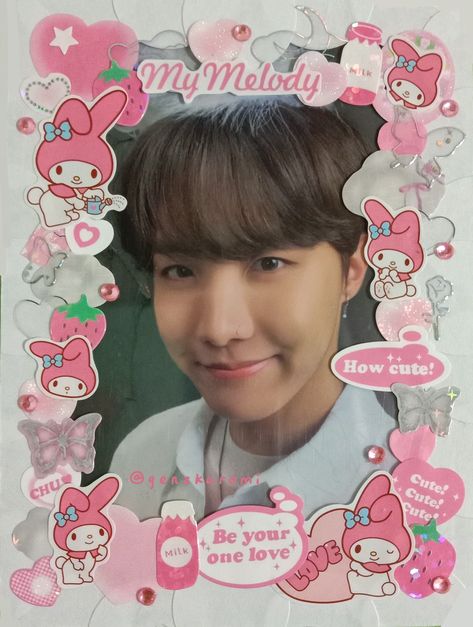 hoseok j-hope jhope bts kpop sanrio my melody hello kitty toploader decotoploader deco korean sticker decorated cute y2k aesthetic My Melody Toploader, Sanrio Toploader, Deco Toploader, Pc Decoration, Kpop Deco, Toploader Deco, Anime Quotes Funny, Cards Ideas, Bts J Hope