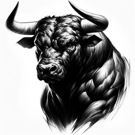 Bull Art Drawing, Ox Tattoo, Taurus Bull Tattoos, Bull Artwork, Gorilla Tattoo, Mexican Art Tattoos, Animal Tattoo Ideas, Bull Tattoos, Bull Art