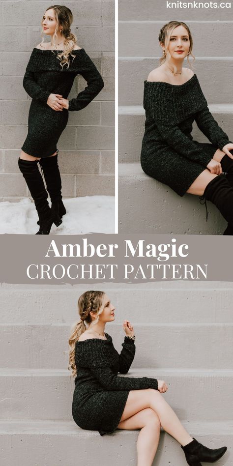 Crochet Winter Dresses, Crochet Sweater Outfit, Crochet Caplet, Sweater Dress Pattern, Friends Crochet, Layered Outfits, Crochet Sweater Dress, Crochet Dress Pattern Free, Knit Dress Pattern