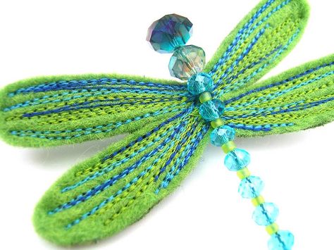 Felt Dragonfly Pattern, Felt Dragonfly, Beaded Dragonfly, Dragonfly Brooch, Felt Beads, Fabric Butterfly, Felt Jewelry, Felt Brooch, Felt Decorations