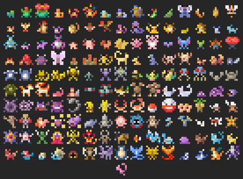 Pokedex 8bits by oni1ink on DeviantArt Pokemon Dungeon, Pokemon Icon, 8 Bit Art, Pixel Characters, Pixel Art Templates, Perler Art, 8bit Art, Cool Pixel Art, Perler Bead Templates