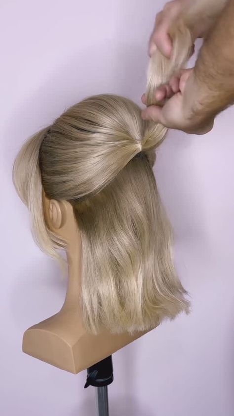 Joseph I'Anson | Want to create a faux braid on short mid-length hair? Well now you can with this reel…… L’IMAGE Mannequin - “DENISE” from... | Instagram Mid Length Ponytail Hairstyles, Half Up Hairdos For Medium Length Hair, Upstyles For Short Hair, Faux Braid, Short Medium Length Hair, Bob Length, Easy Hair Up, Love Hairstyles, Faux Braids