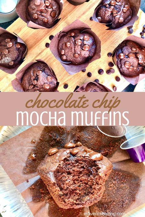 Mocha Muffins, Mocha Chocolate, Healthy Chocolate Chip, Savory Muffins, Healthy Muffins, Fun Cupcakes, Breakfast Brunch Recipes, Best Dessert Recipes, Best Chocolate