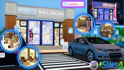 WOW WOW NAIL SALON 💅🏾 | coolwhipp22 on Patreon Sims 4 Beauty Supply Store, Sims 4 Nail Salon, Sims 4 Restaurant, Sims 4 Nails, The Sims 4 Lots, Sims 4 Challenges, Sims 4 Cc Kids Clothing, Free Sims 4, The Sims 4 Packs