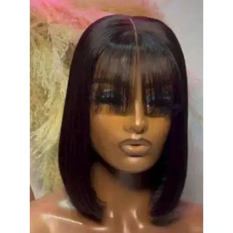 Luxury Straight Fringe Bob Wig With Closure Fringe Wigs, Wig With Closure, Fringe Bob, Straight Fringe, Fringe Wig, Buy Wigs, Black Bob, Ankara Designs, Wigs Online