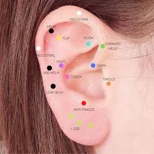 The 7 Biggest Ear Piercing Trends of 2022, With Photos | Allure Ear Piercing Spots, Stacked Lobes, Ear Piercings Placement Chart, Different Ear Piercings, Ear Piercings Chart, Piercing Chart, Double Ear Piercings, Types Of Ear Piercings, Ear Lobe Piercings