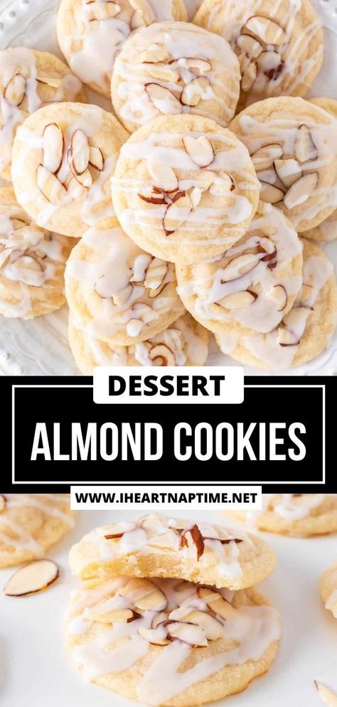 Create almond cookies like a pro with my step-by-step guide. Elevate your baking game with these buttery, almond-scented cookies with a luscious powdered sugar glaze. Almond Meltaway Cookies, Almond Desserts, Powdered Sugar Glaze, Chocolate Chip Pudding Cookies, Almond Cookie, Almond Meal Cookies, Christmas Feast, Delicious Christmas Cookies, I Heart Naptime