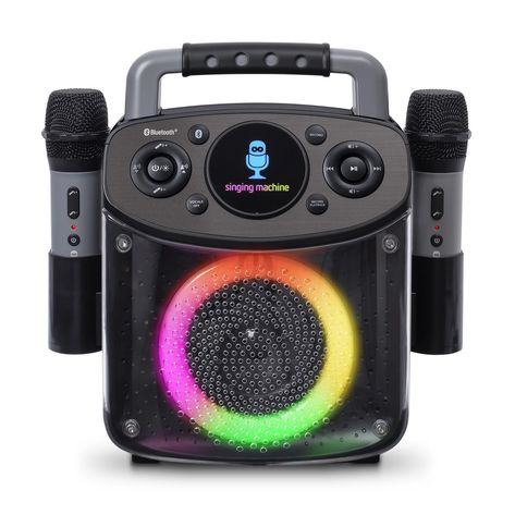 The Singing Machine Mini Sparkle Karaoke Machine | Target Australia Karaoke Speaker, Karaoke Machine, Colored Led Lights, Watch Live Tv, Karaoke Songs, Record Players, Light Show, Microphones, Center Stage