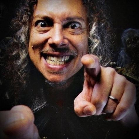 Kirk Hammett Funny, Metallica Meme, Fear Fest, Metallica Funny, Kirk Hammet, Kirk Metallica, Metal Meme, Toy Bonnie, Silly Bands