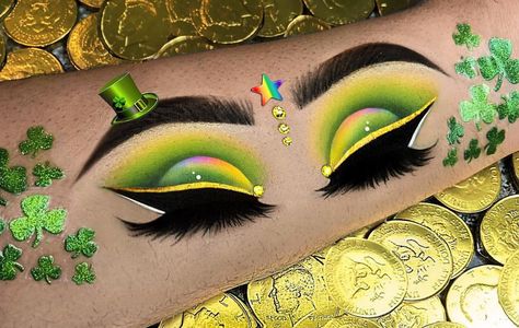 Saint Patricks Day Makeup, Day Eye Makeup, Makeup Charts, San Patrick, Day Makeup Looks, Special Fx Makeup, Fall Makeup Looks, Eye Makeup Pictures, Dope Makeup