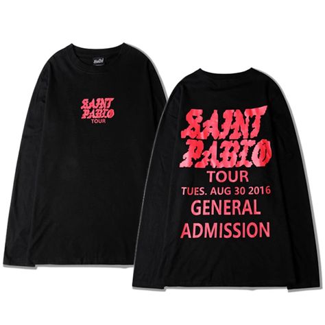 shirts kanye pablo toronto sleeve saint tour west long fashion life