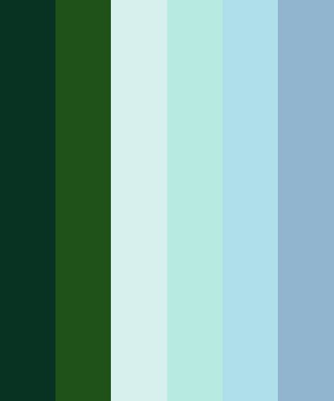 Dark Green And Light Blue Color Palette, Hexadecimal Color, Green Name, Blue Names, Rainbow Palette, Pastel Color Schemes, Green Pastel, Pastel Colour Palette, Colors Palette