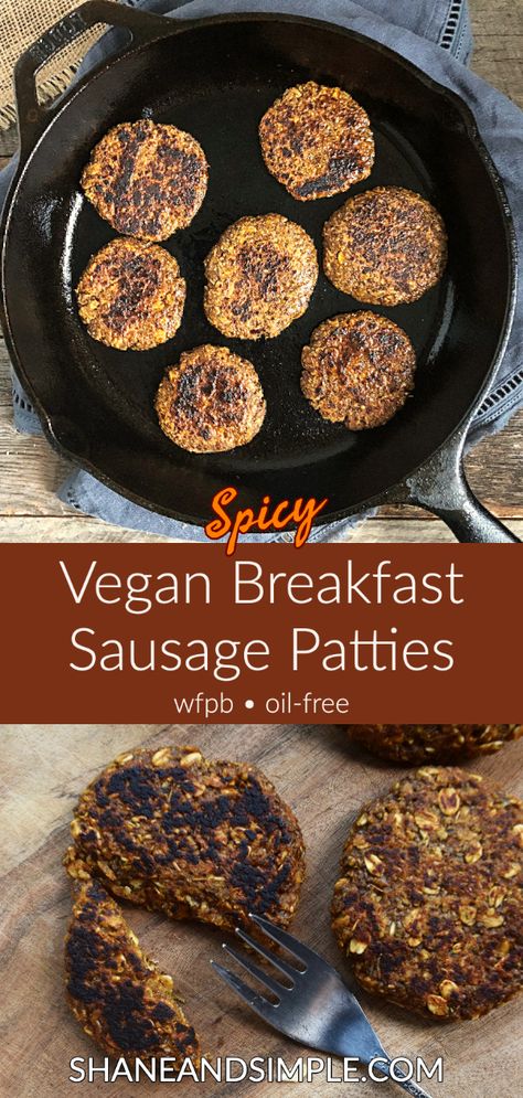 The BEST Spicy Vegan Breakfast Sausage Patties! Easy, healthy, No Oil, and DELICIOUS! #WFPBRECIPE #VeganRecipe #plantbased #withoutoil #easyrecipe #cleaneating Vegan Lentil Sausage, Seitan Meals, Seitan Dishes, Veg Meatballs, Vegetarian Proteins, Vegan Breakfast Sausage Recipe, Seitan Sausage, Vegan Breakfast Sausage, Breakfast Sausage Patties