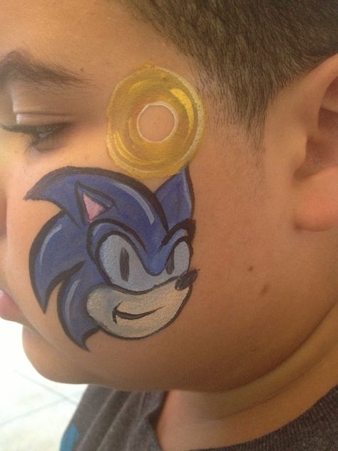 Sonic The Hedgehog Face Paint, Sonic Face Paint, Boys Face Painting, Kids Face Painting Easy, Paint Balloons, Body Painting Pictures, Dinosaur Face Painting, Face Paint Easy, Halloween Face Paint Designs