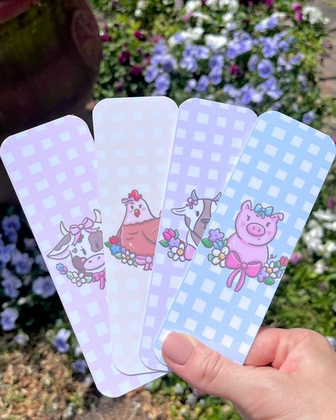 Coquette Farm Collection is now live! Bows, puns and farm animals-a combo I didn’t know I needed 🎀🐮🐷🐐🐔 I hope you enjoy this collection as much as I loved creating it! 💖 #totes #carcoasters #smallbusiness #stickershop #stickers #bookmarks #booktok #bookstagram #booklover #justagirl #coquette #farmlife #cowquette #bows Bookmarks Booktok, Pig Bookmark, Cow Bookmark, Animal Bookmarks, Checker Background, Bookish Gifts, Car Coasters, Farm Animal, Sticker Shop