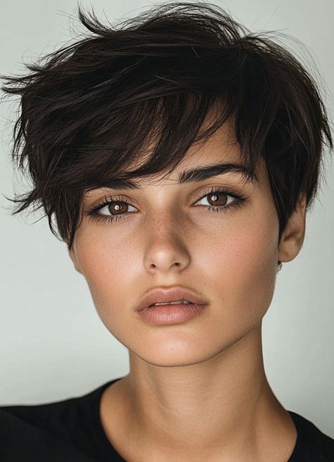 Edgy Tousled Pixie, Messy Pixie Hairstyles for a Carefree Look, pixie haircut Short Choppy Hair Edgy Messy Pixie, Pixie Haircut Edgy, Messy Pixie Hairstyles, Soft Pixie Haircut, Longer Bangs, Red Pixie Haircut, Tousled Pixie, Messy Layers, Shaggy Pixie