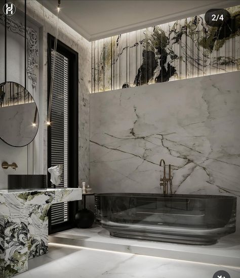 Elegant Bathroom Design Luxury Bath, Dream Bathroom Luxury, Toilet Design Modern, Elegant Bathroom Design, Top Bathroom Design, Modern Luxury Bathroom, Luxury Bathtub, Modern Bathroom Interior, Bathroom Decor Luxury