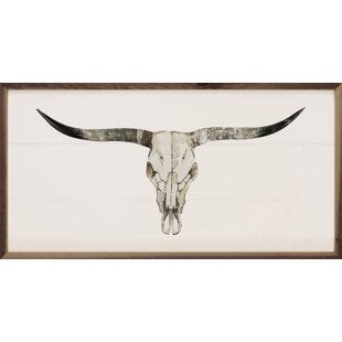 South Western Decor, Longhorn Skull, Longhorn Cow, Wood Home, Natural Walnut, Wood Home Decor, Wood Wall Decor, Western Decor, Wall Décor