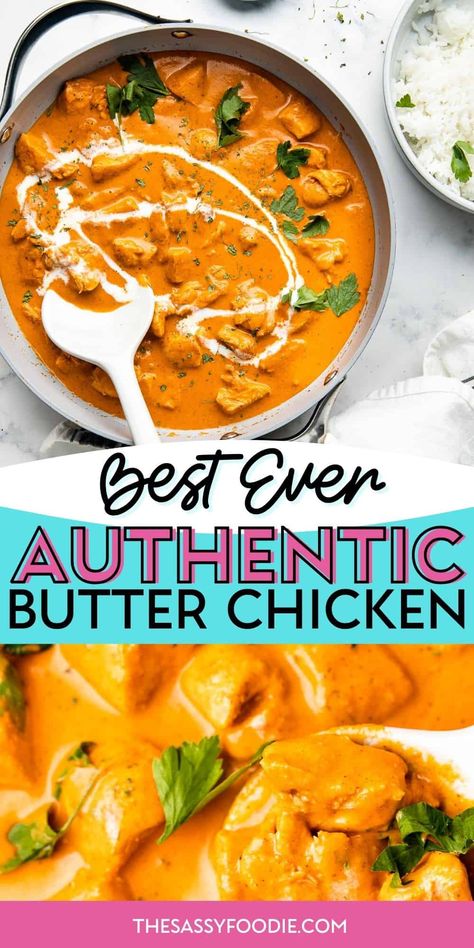 Butter chicken is an Indian classic. If you have ever been to an Indian restaurant, or have ever asked for a recommendation of a must-have Indian dish, this is usually at the top of the list. This creamy butter chicken tastes just like restaurant quality butter chicken, with a few tweaks to make it easy and weeknight friendly. The flavour is addictive, and you'll be wondering why you didn't make it at home sooner! Restaurant Butter Chicken, Classic Butter Chicken, Indian Butter Chicken Recipe Easy, Best Butter Chicken Recipe Indian, Butterchicken Indian Recipe Easy, Buttered Chicken Indian Authentic, Butter Chicken Recipe Indian Easy, Authentic Butter Chicken Recipe Indian, Butter Chicken With Coconut Milk