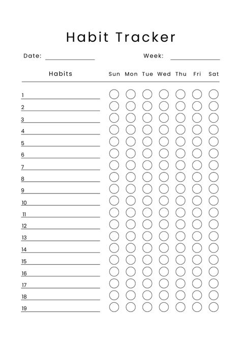 Printable Habit Tracker, Fitness Habits, To Do Planner, Habit Tracker Bullet Journal, Habit Tracker Printable, Habit Tracking, Daily Habits, Habit Tracker, Good Notes