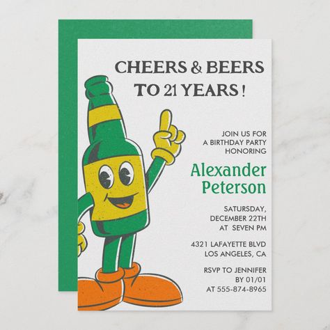 21st birthday invitations Beer Funny Vintage Men 65th Birthday Invitations, 75th Birthday Invitations, Cheers And Beers To 40 Years, Milestone Birthday Invitations, 90th Birthday Invitations, 70th Birthday Invitations, 80th Birthday Invitations, 30th Birthday Funny, Beer Funny