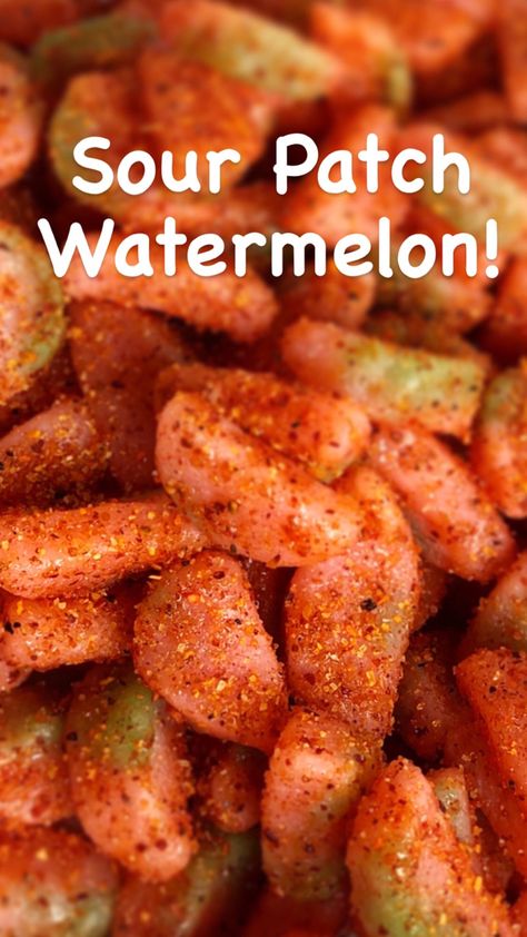 Spicy candy covered in chamoy Chamoy Candy Recipes, Viral Snacks, Spicy Mexican Candy, Mango Candy, Chamoy Candy, Sour Patch Watermelon, Spicy Treats, Spicy Candy, Candied Fruits