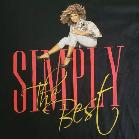 Tina Turner SIMPLY THE BEST Live in Concert T-Shirt XL Anvil Black 2 Simply The Best Tina Turner, Tina Turner Simply The Best, Tina Turner Live, Tina Turner Musical, Ike Turner, Madonna Music, Party Aesthetic, Rock Artists, Solo Music