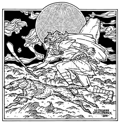 Cu Chulainn. Celtic Irish Fantasy art. by jimfitzpatrick.deviantart.com on @deviantART Jim Fitzpatrick, Cu Chulainn, Wolfhound Dog, Irish Mythology, Celtic Mythology, Irish Wolfhound, Irish Celtic, Celtic Art, Art Fantasy