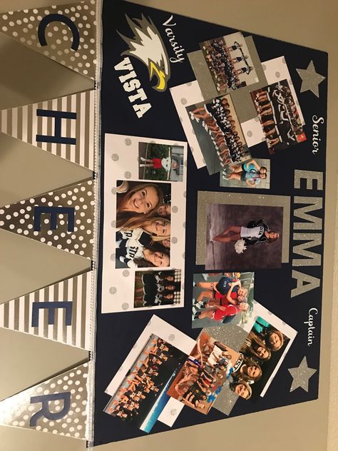 Senior Posters Cheerleading, Cute Senior Poster Ideas, Senior Board Ideas Cheerleading, Cheer Senior Posters, Senior Poster Board Ideas Cheer, Senior Cheer Poster Ideas, Senior Night Posters Cheerleading, Cheer Posters Ideas Signs, Senior Night Poster Ideas