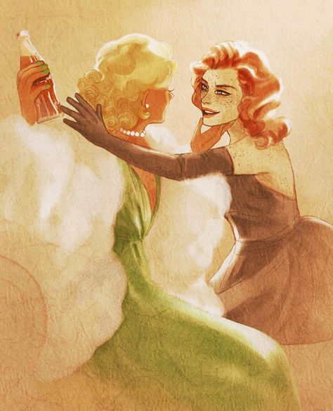 It’s Ivy on Instagram: “Having a Coke with you FANART TIME!! @wantsamahdis reminded me how heartbroken I was when I first read Evelyn Hugo, so I drew a cutesy…” Evelyn And Celia, Seven Husbands Of Evelyn Hugo, Evelyn Hugo, The Seven