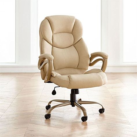 BrylaneHome Extra Wide Memory Foam Office Chair (Tan,0) Bungee Chair, Best Office Chair, Executive Chair, Office Desk Chair, Cool Chairs, Home Office Desks, Big And Tall, Desk Chair, Swivel Chair