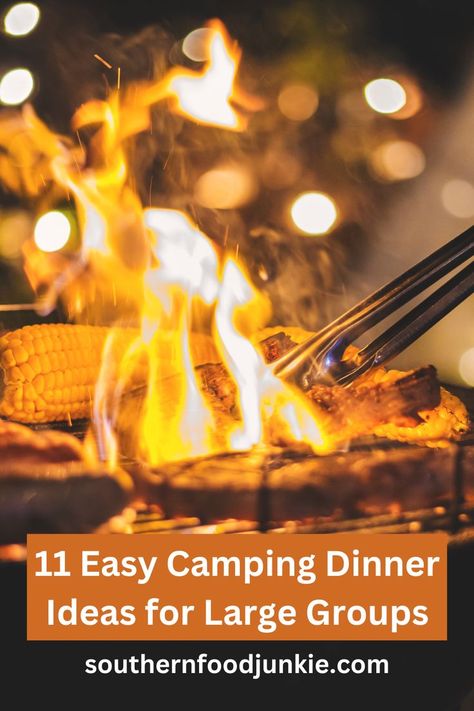 Check out this list of 11 easy camping dinner ideas for large groups. You can actually make these for any size group by decreasing or increasing the recipe size. Next time you are planning your camping trip and trying to figure out what camping food you are going to have, remember this awesome guide to help you plan out your meals. Click the link to get started today! Dinner Ideas For Large Groups, Recipes For A Large Group, Easy Camping Dinner Ideas, Camping Dinner Ideas, Catfish Stew, Easy Camping Dinners, Delicious Dinner Ideas, Camping Dinner, Foil Packet Meals