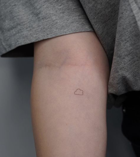 Women Cloud Tattoo, Sun Cloud Rainbow Tattoo, Cloud Wrist Tattoo, Minimal Tattoo Design Women, Cloud Fine Line Tattoo, Mini Cloud Tattoo, Cloud Tattoo Minimalist, Cloud 9 Tattoo, Tiny Cloud Tattoo