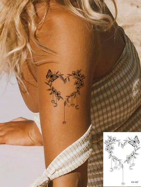 Flowers Tattoo In Color, Flower Bouquet And Butterfly Tattoo, First Tattoos For Women, Tattoo Ideas Roses, Nature Tattoos For Women, Coraline Flash, Parenting Tattoos, Tattoo Brazo Mujer, Minimal Mehndi