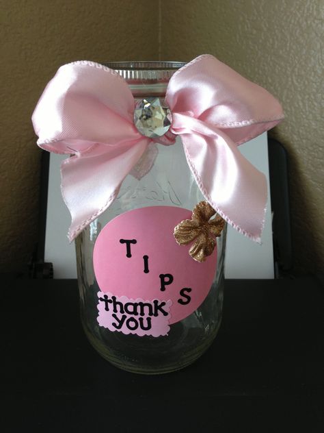 My work tip jar <3 Cute Tip Jar Ideas, Tip Jars Ideas, Christmas Tip Jar, Cute Tip Jar Ideas For Work, Jar Art Drawing, Tip Jar Ideas For Work Funny, Cute Tip Jar, Diy Tip Jar, Tip Jar Ideas